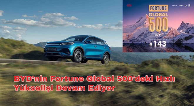 BYD'nin Fortune Global 500'deki Hızlı Yükselişi Devam Ediyor