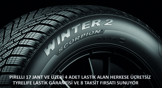 Pirelli,17 Jant ve Üzeri 4 Adet Lastik Alan Herkese Ücretsiz Tyrelife Lastik Garantisi ve 8 Taksit Fırsatı Sunuyor